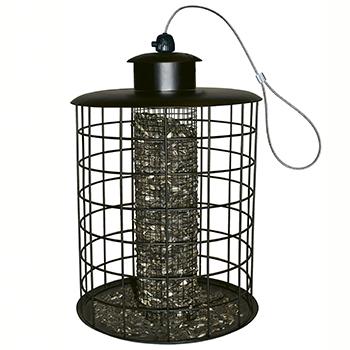 Foderautomat med værn til nødder og solsikker