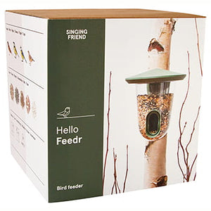 Foderautomat i klar plast til frøblanding