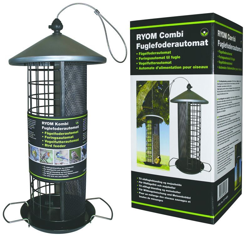 Foderautomat til frøblanding og mejsebolde