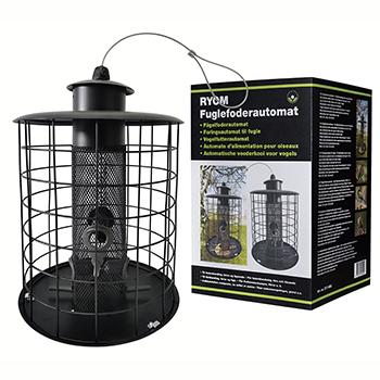 Foderautomat med værn til frøblanding