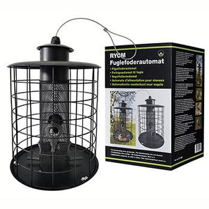 Foderautomat med værn til frøblanding