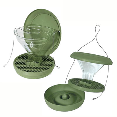 Foderautomat med rengskærm til frøblanding