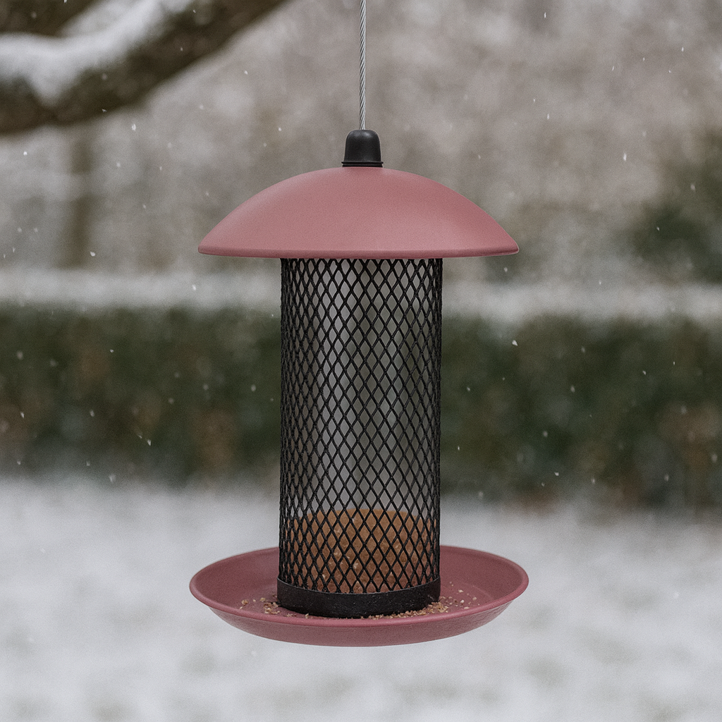 Foderautomat i plast til nødder