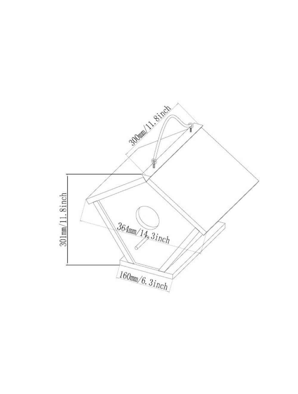 Fuglehus lukket til ophæng